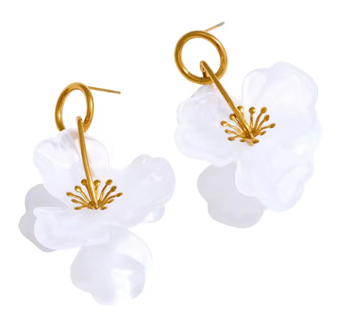 Resin flower earrings