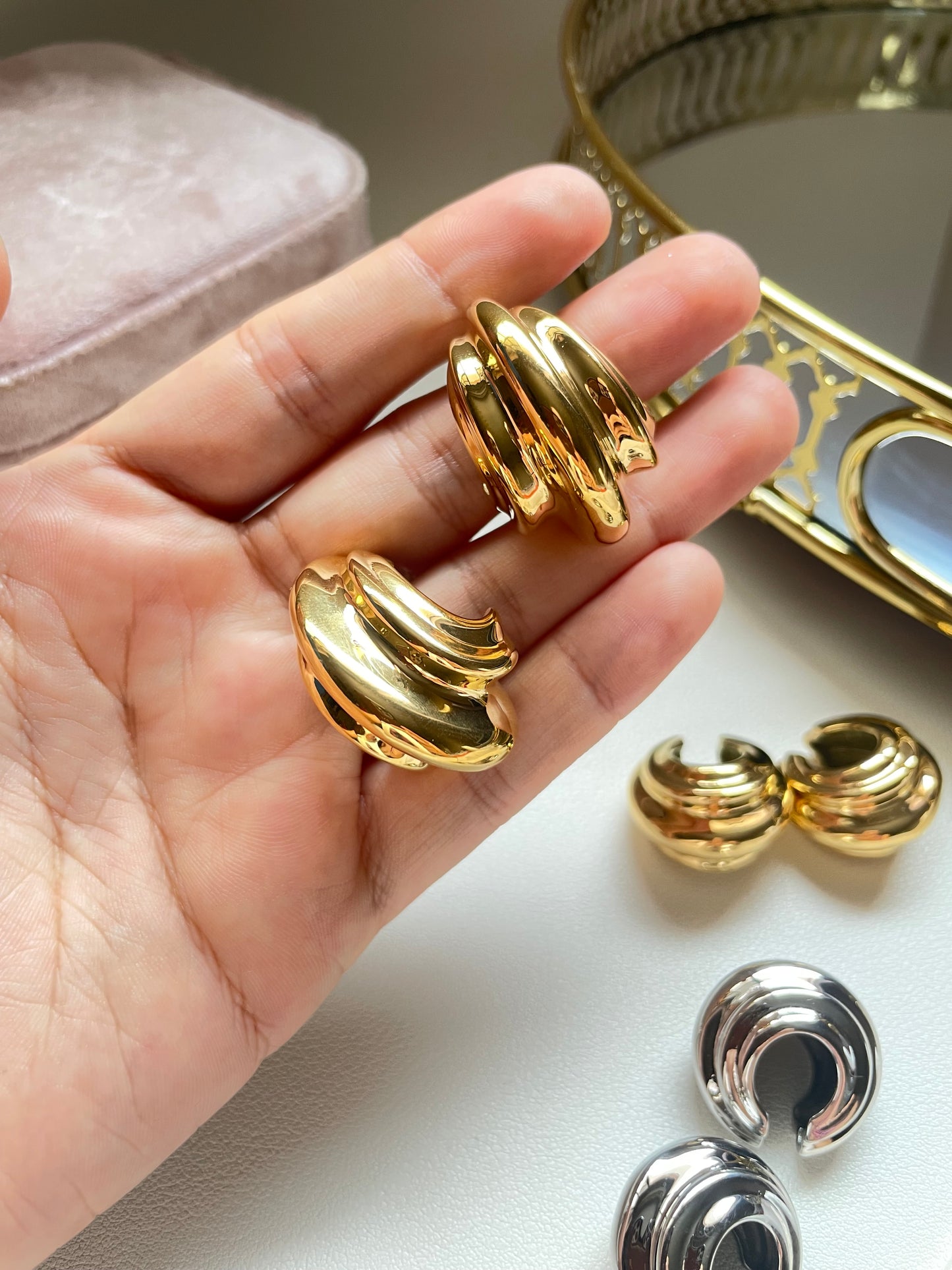 Bold earrings