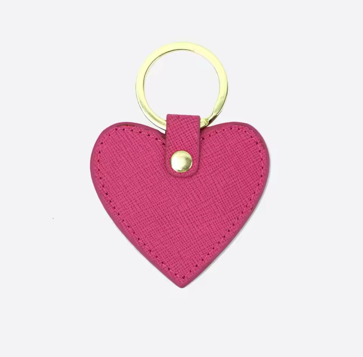 Llavero de corazon personalizado (rosa fucsia)