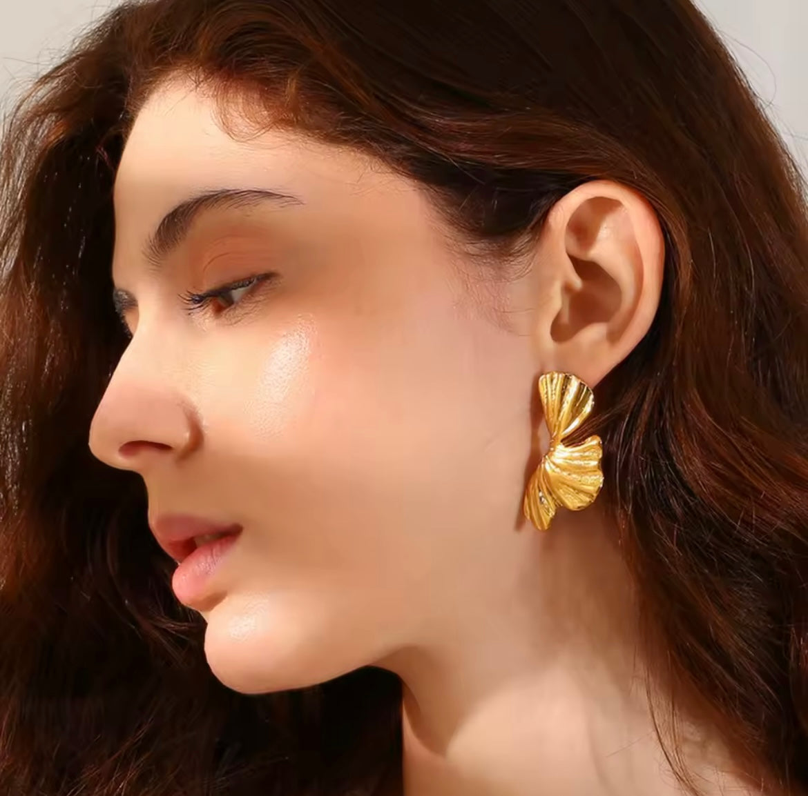 Half flower earring studs