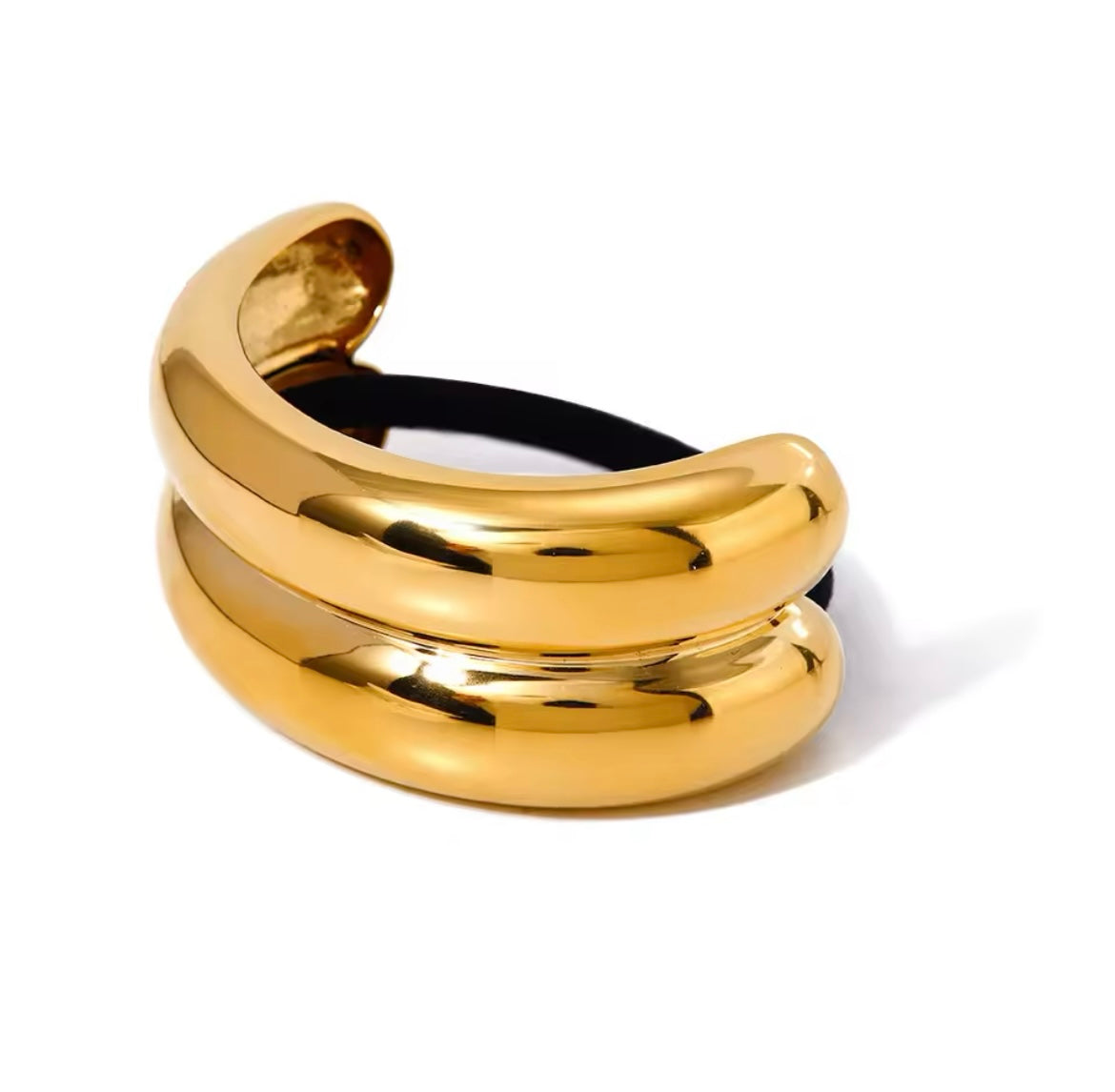 Classy double pony cuff large dorado