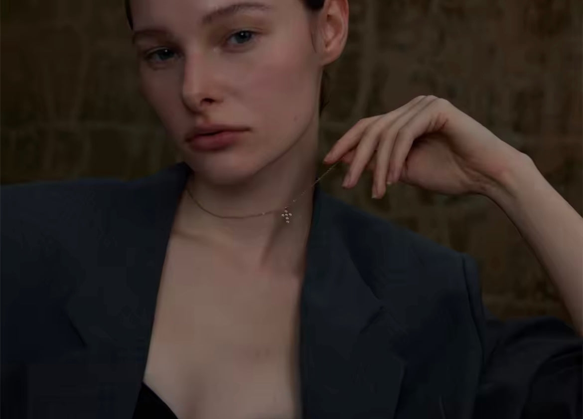 Zircons cross necklace