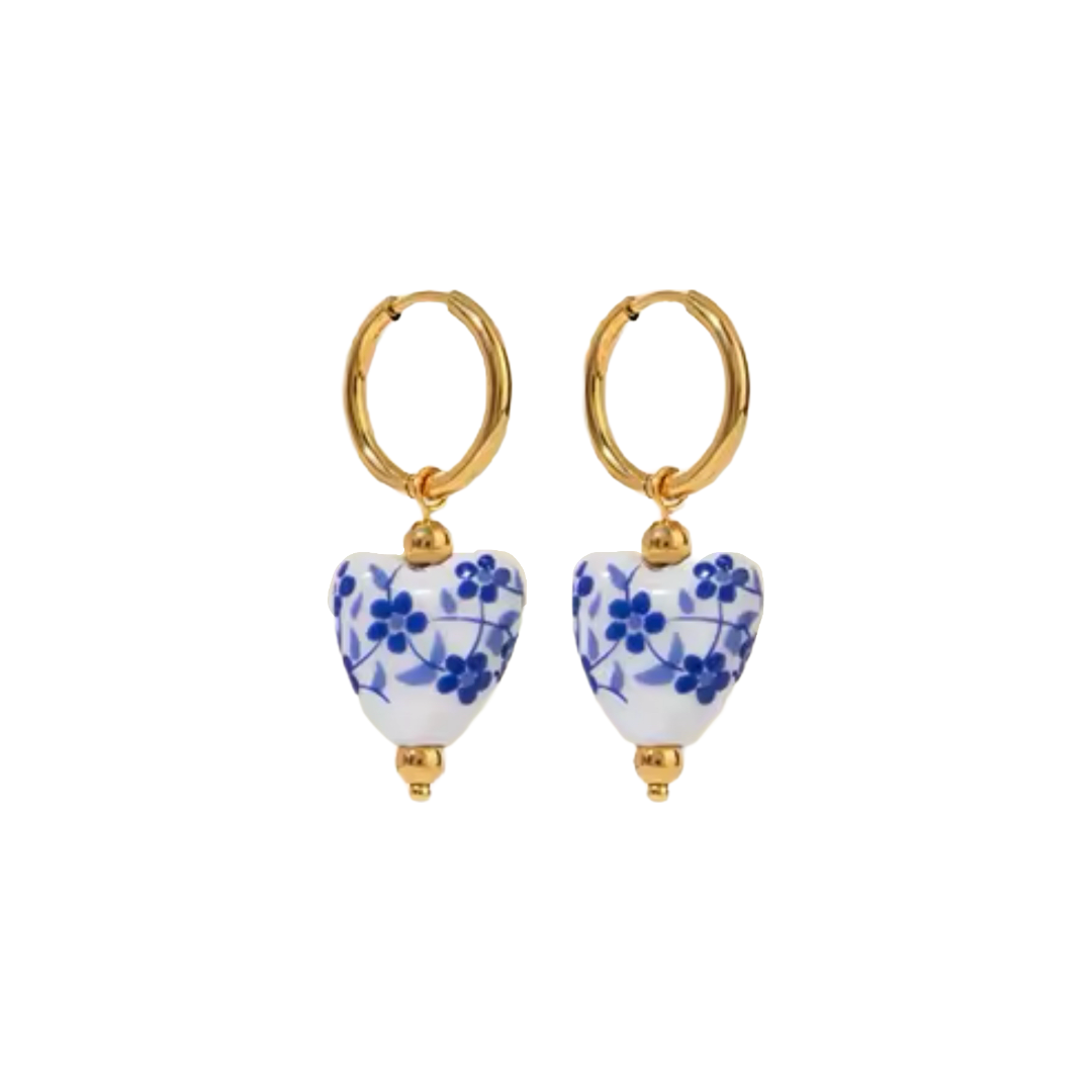 Santorini heart earrings