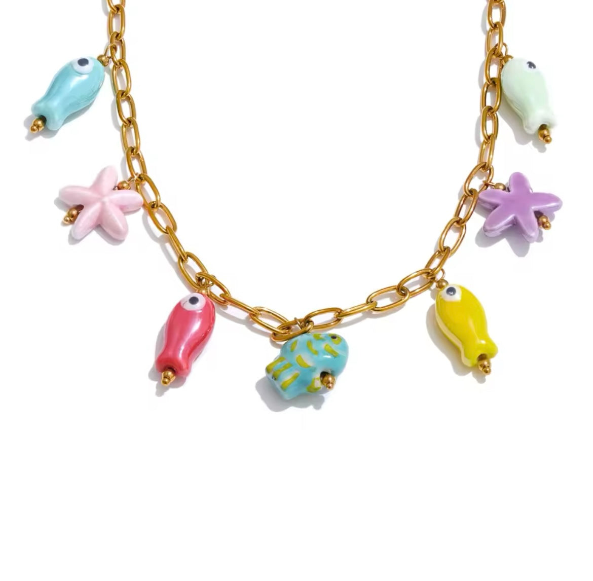 Ceramic starfish necklace