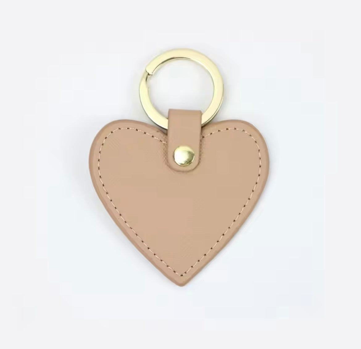 Llavero de corazon personalizado (beige)