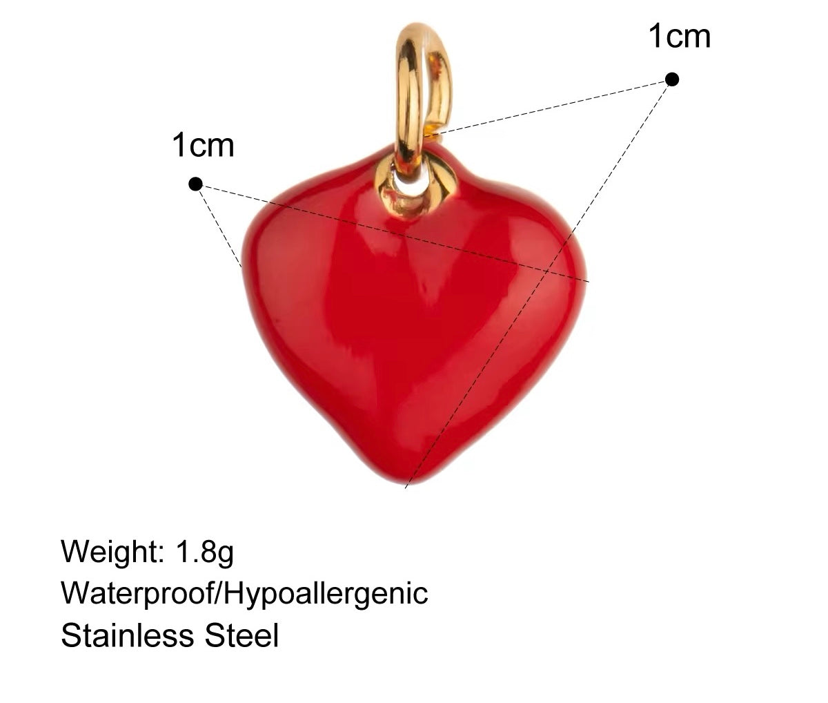Charm bar - red heart💧