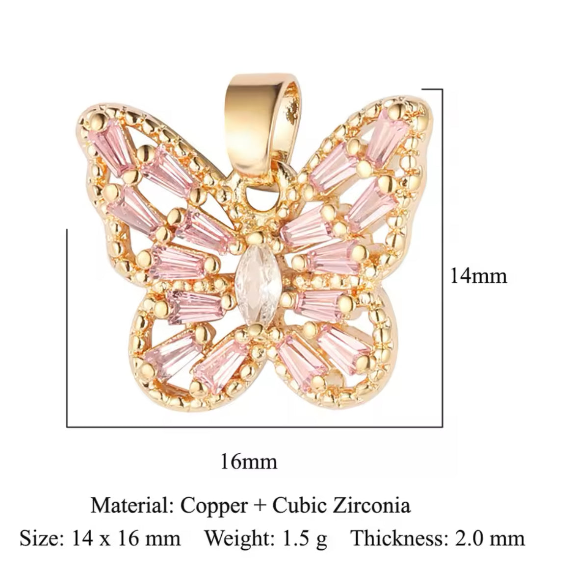 Charm bar - Pink Butterfly