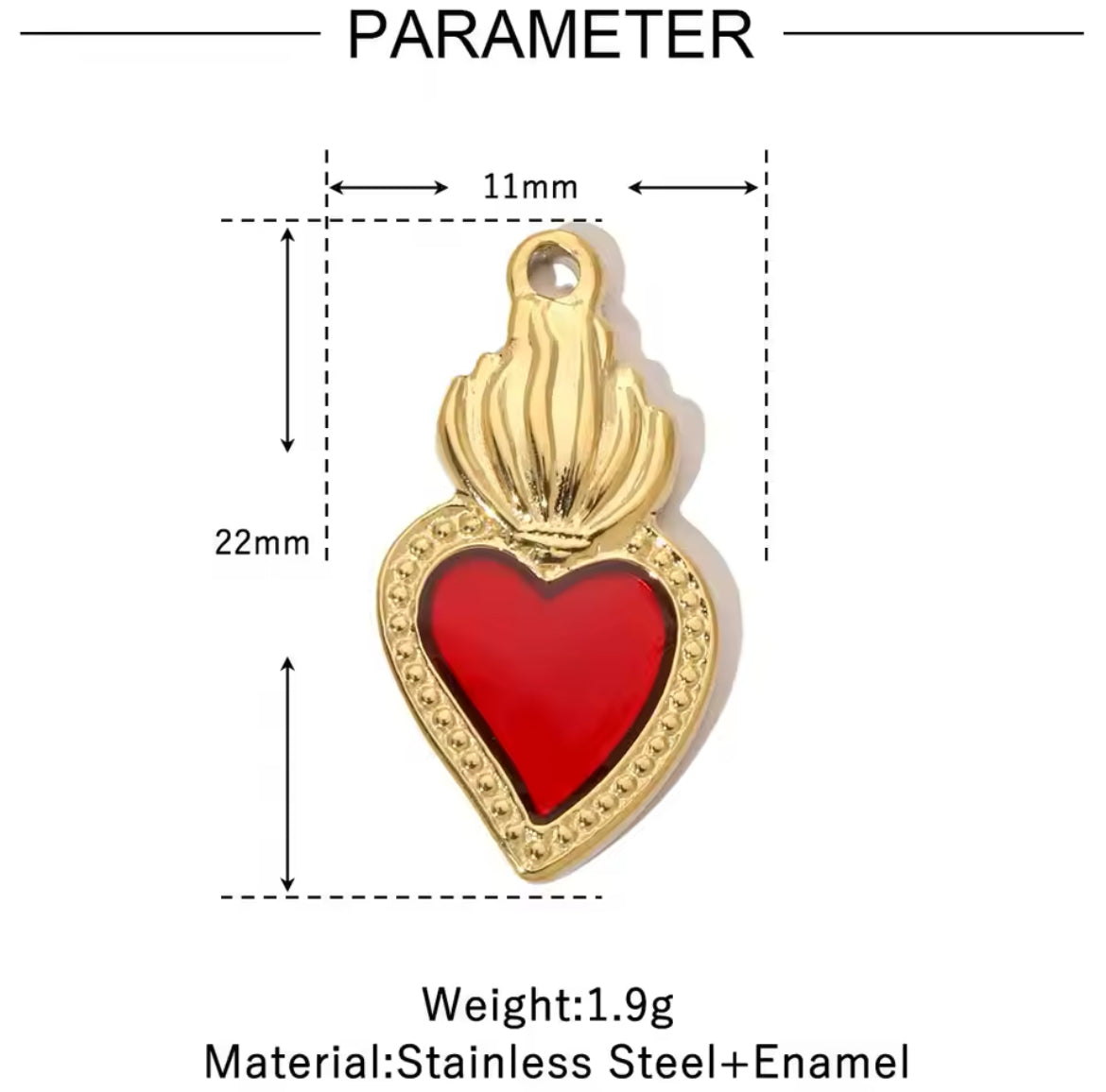 Charm bar- Burning heart 💧