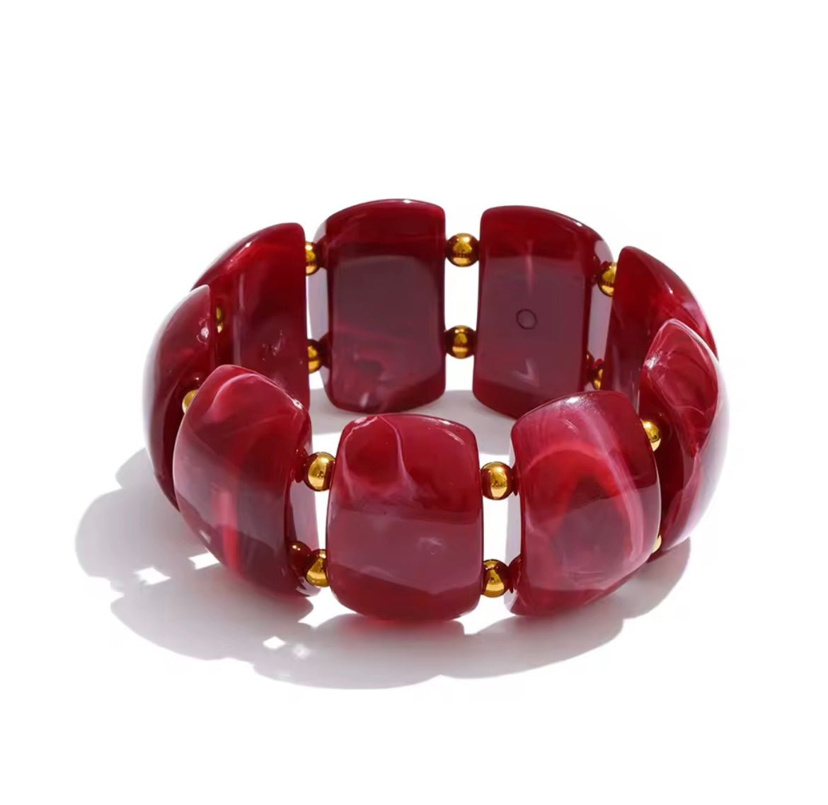 Resin statement elastic bangle