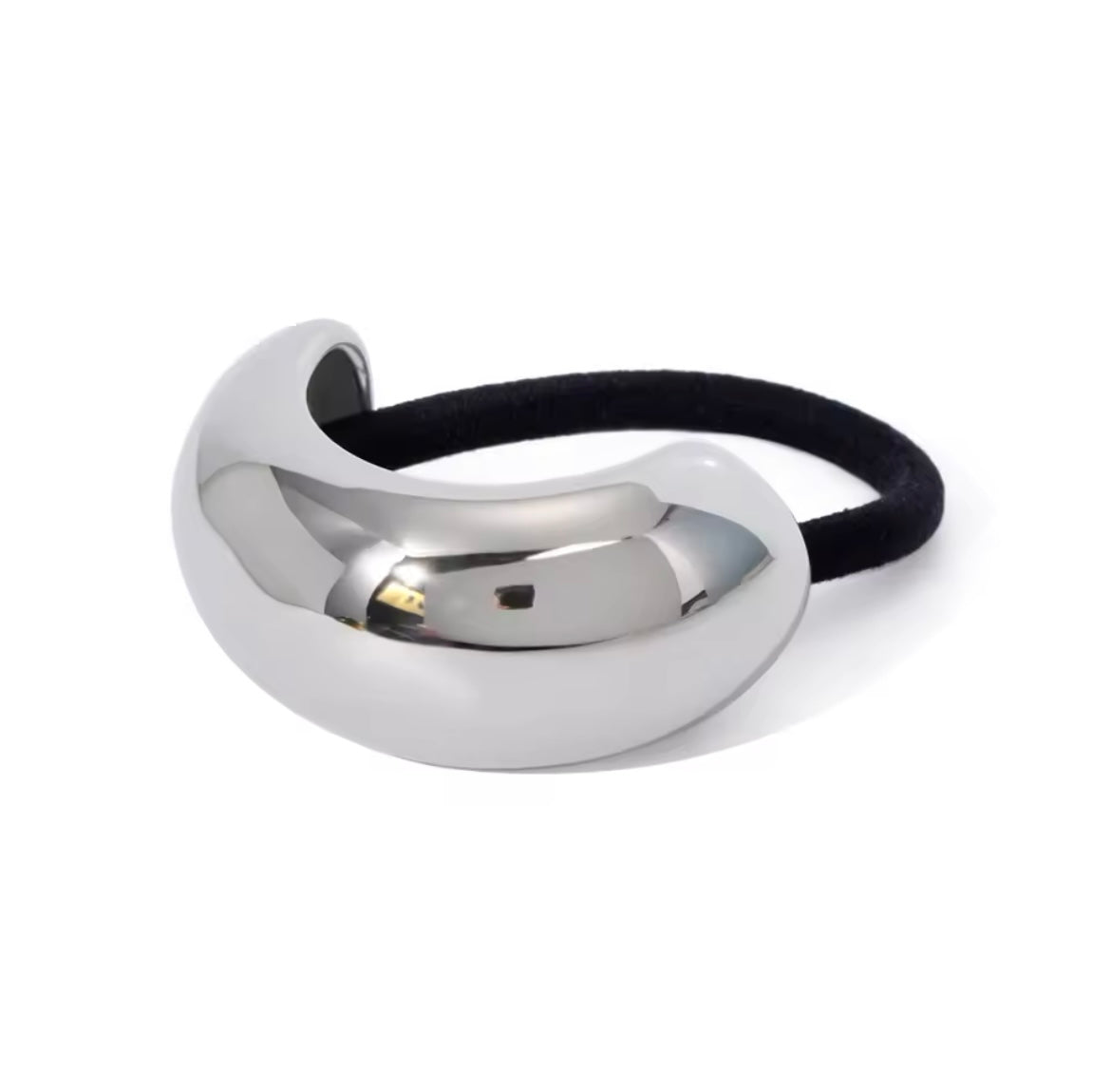 Bold pony cuff mediano (plateado)