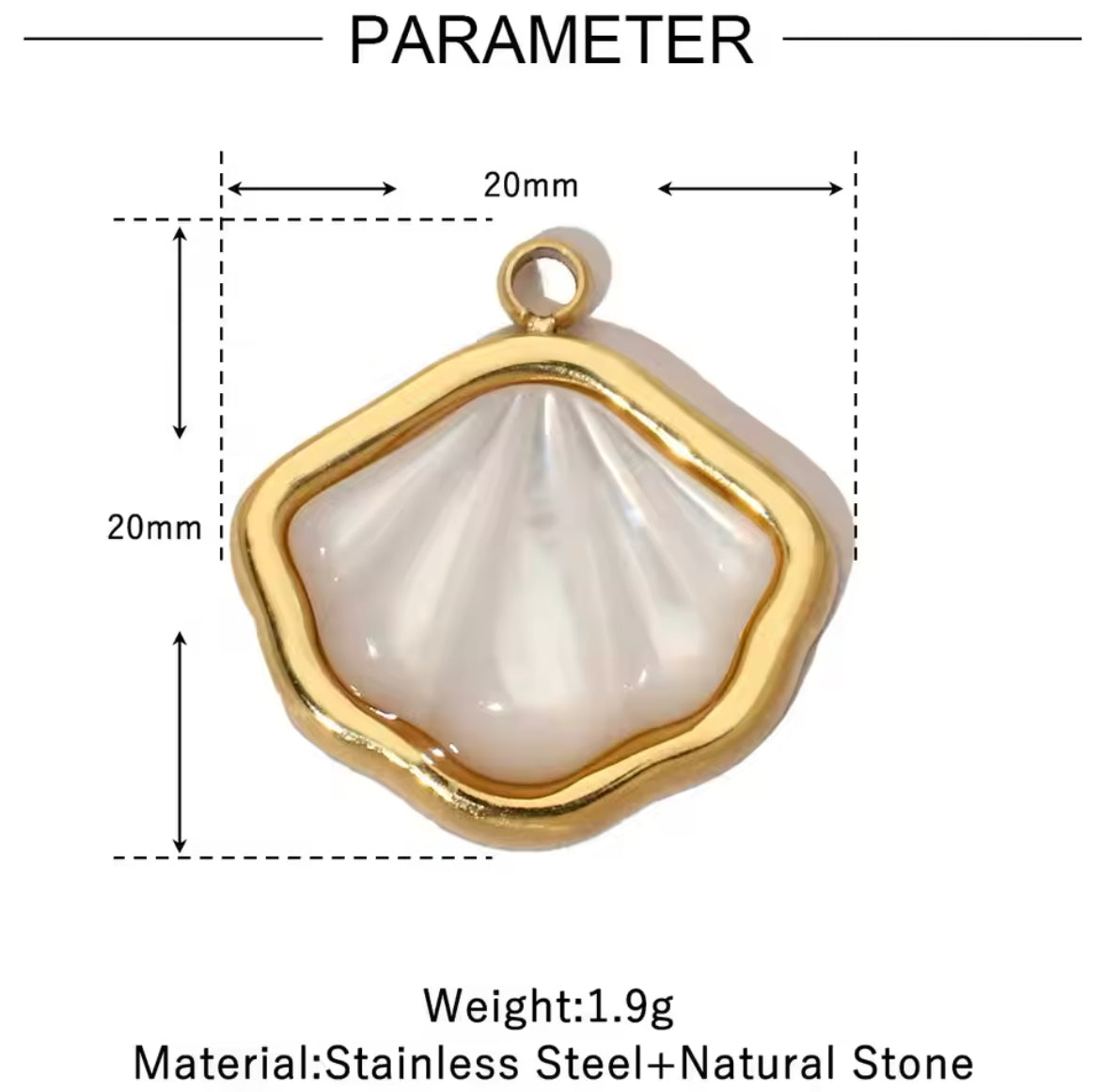 Charm bar - natural shell💧