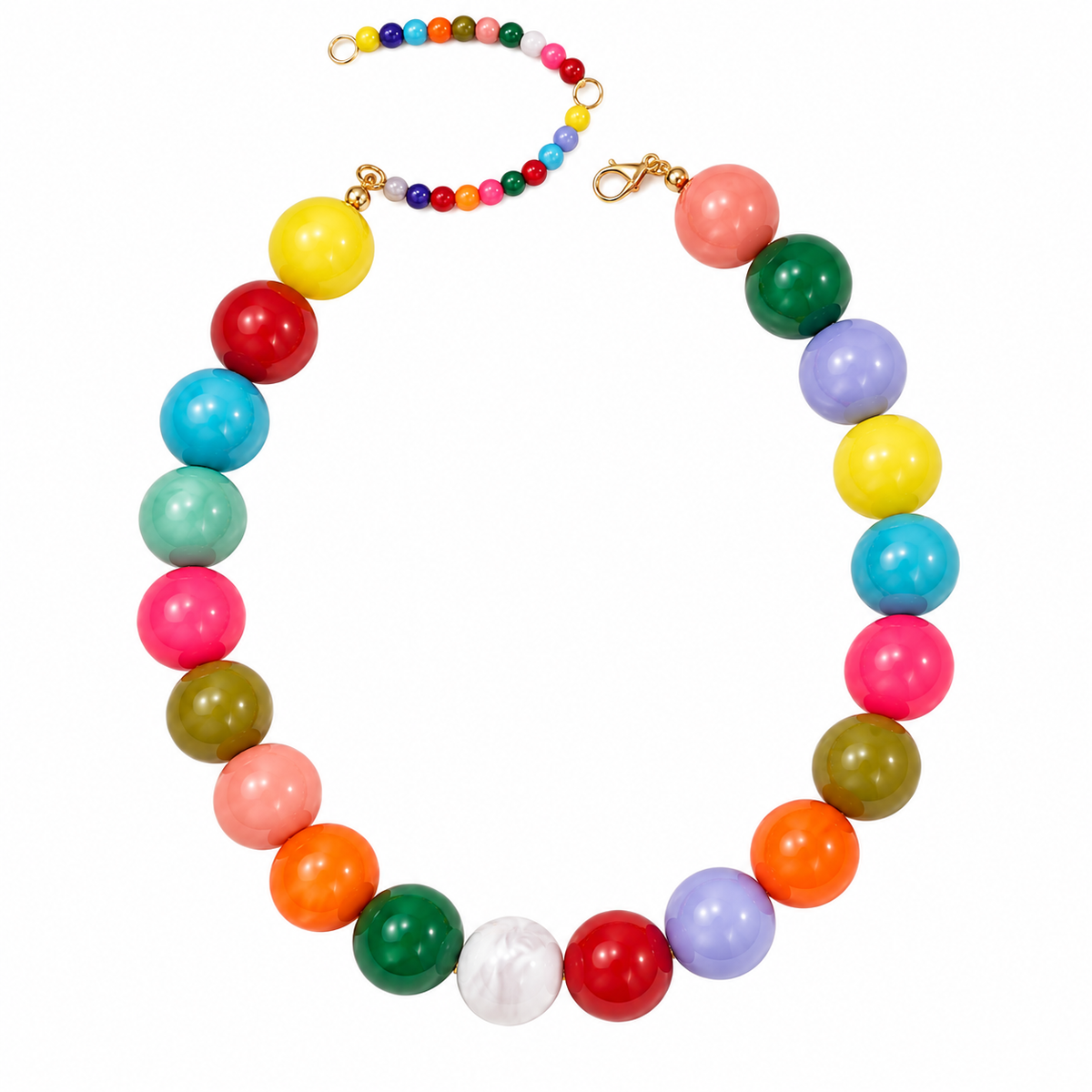 Round acrylic beads necklace (multicolor)