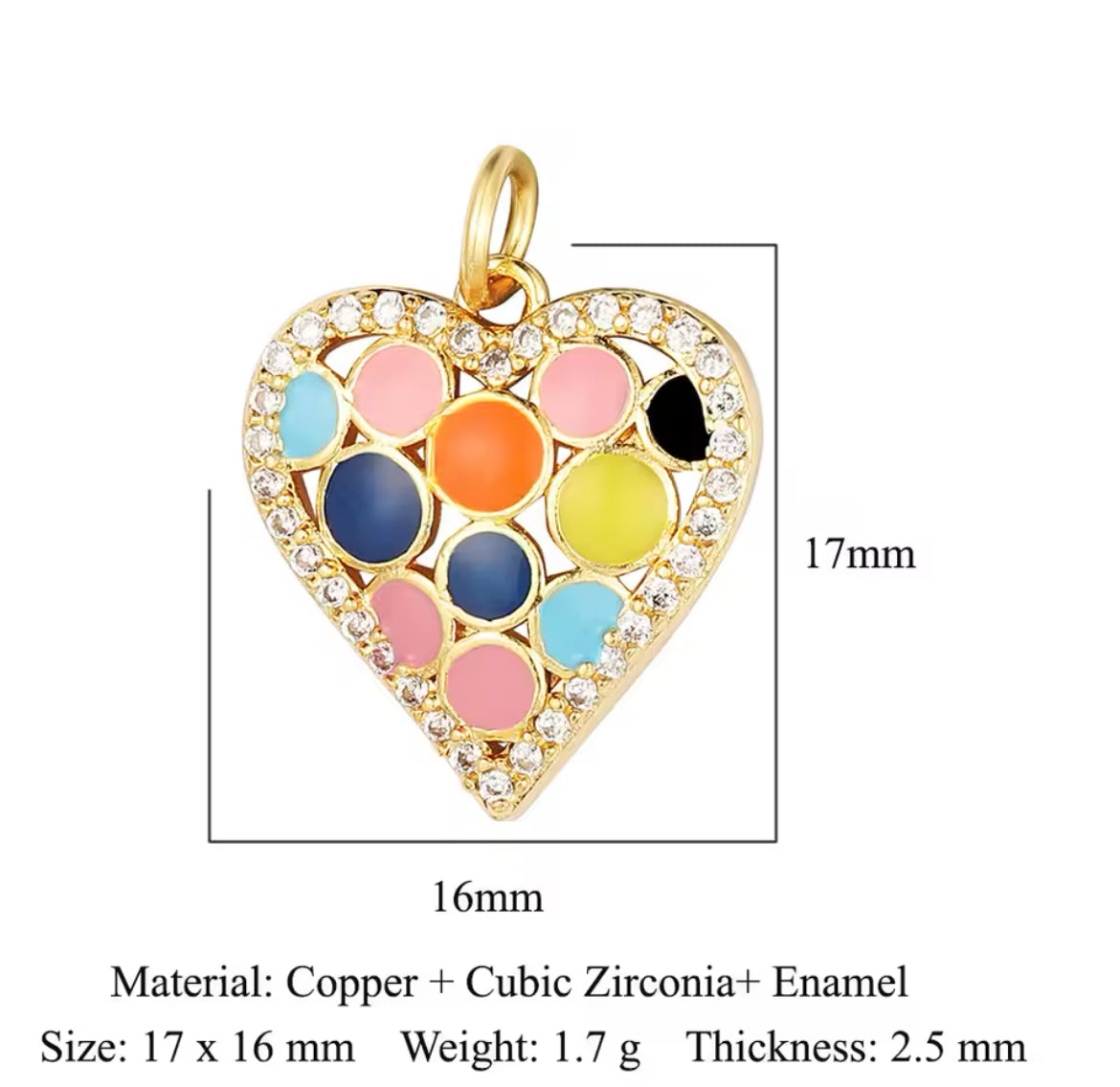 Charm bar - colorful heart