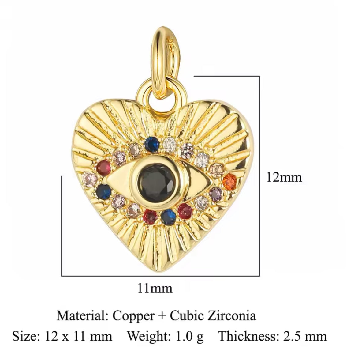 Charm bar - eye and heart