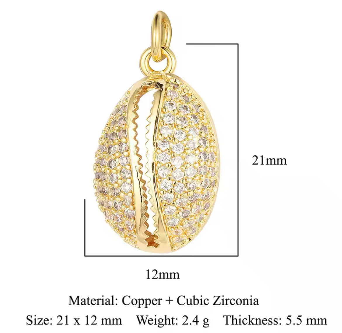 Charm bar - Zirconia shell