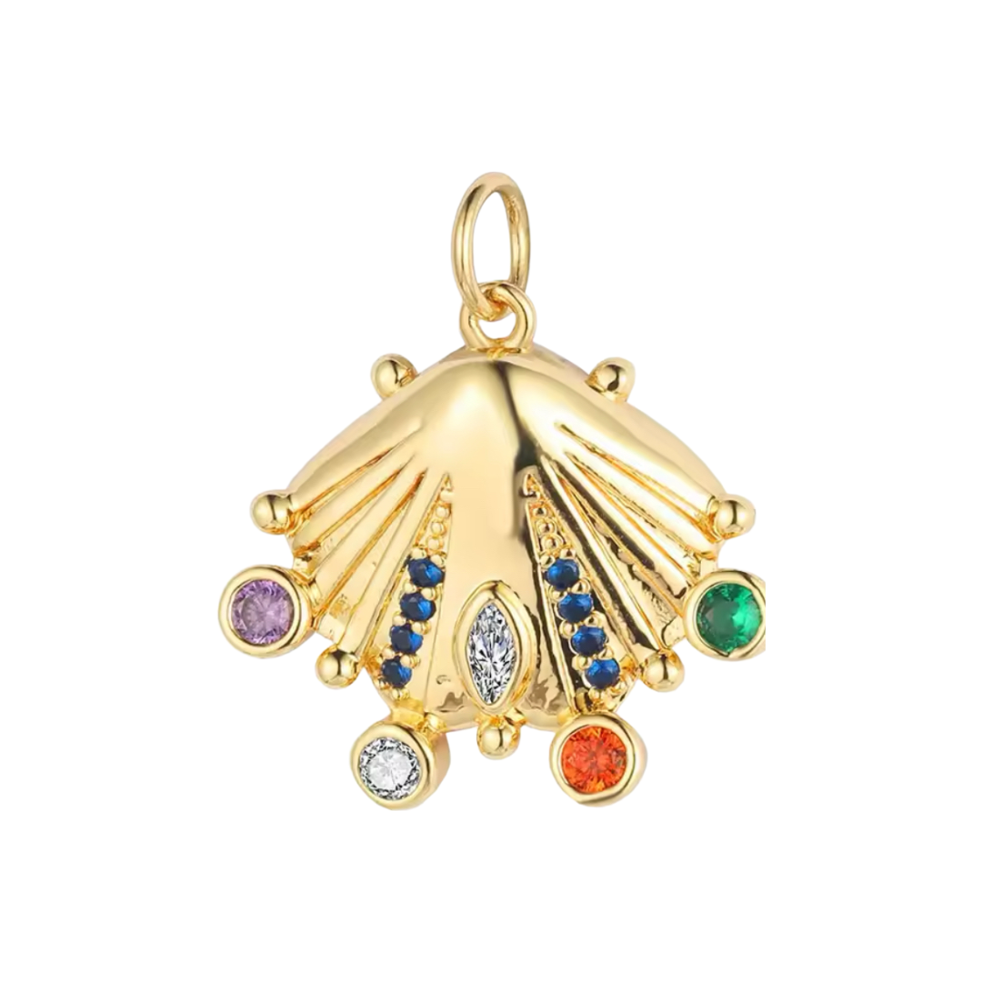 Charm bar - shell with zircons