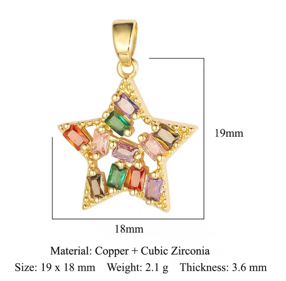 Charm bar - colorful star