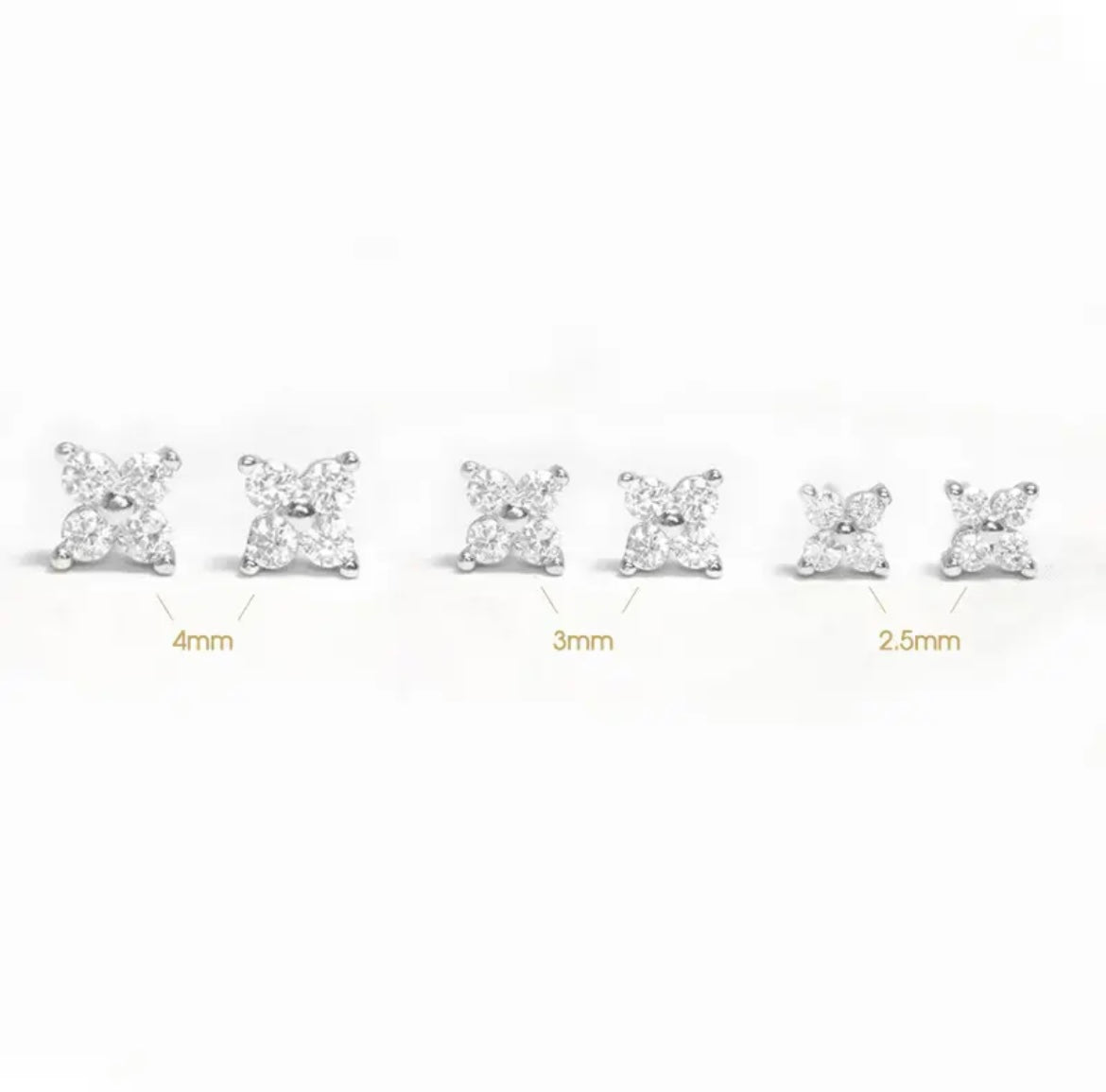 Flower piercings 4mm