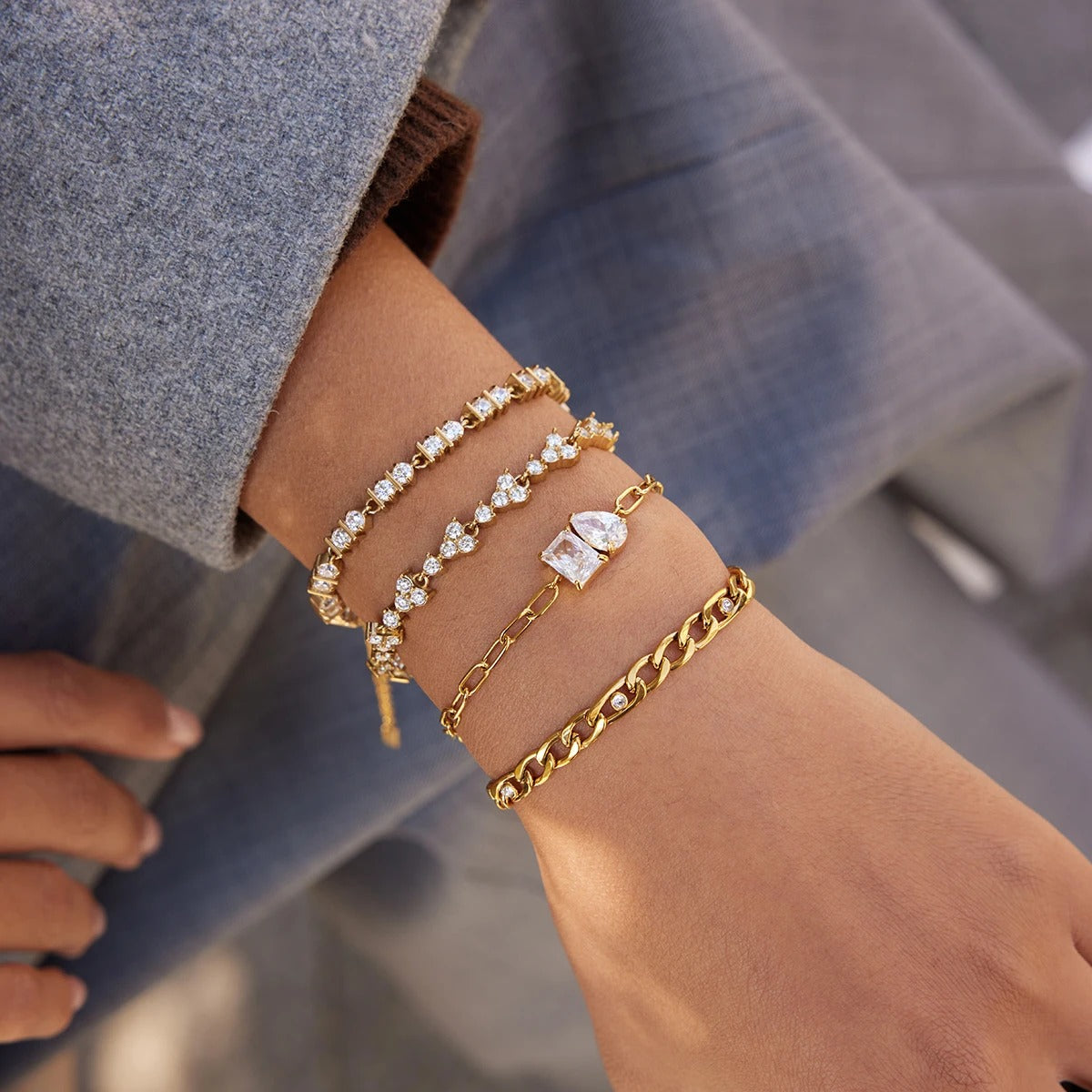 Zircon tennis bracelet