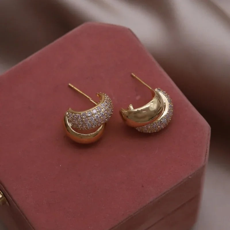 Double gold hoops