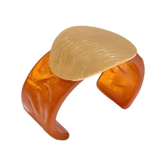 Resin and gold chunky bangle
