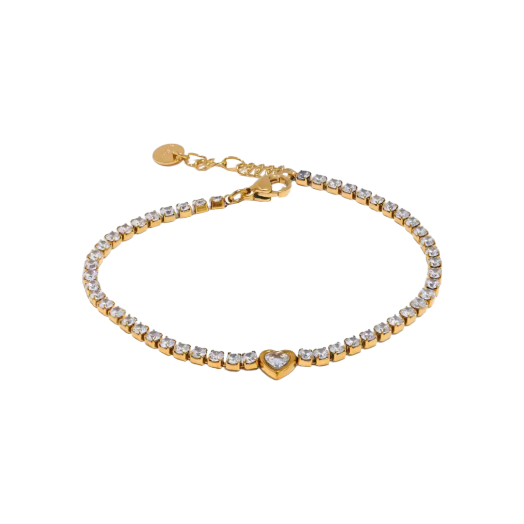 Heart zircon bracelet