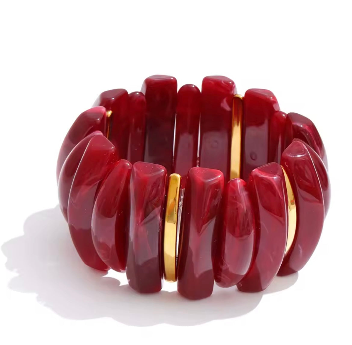 Resin statement large elastic bangle