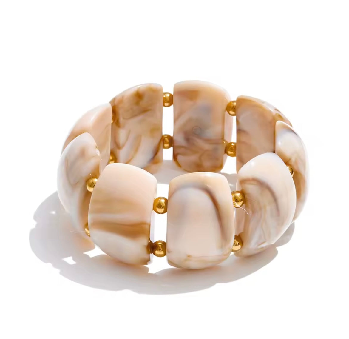 Resin statement elastic bangle