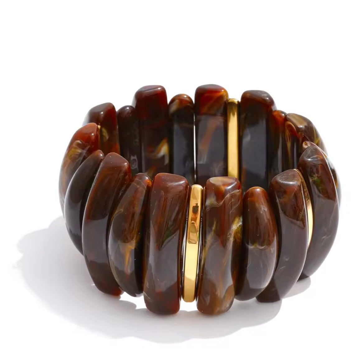 Resin statement large elastic bangle