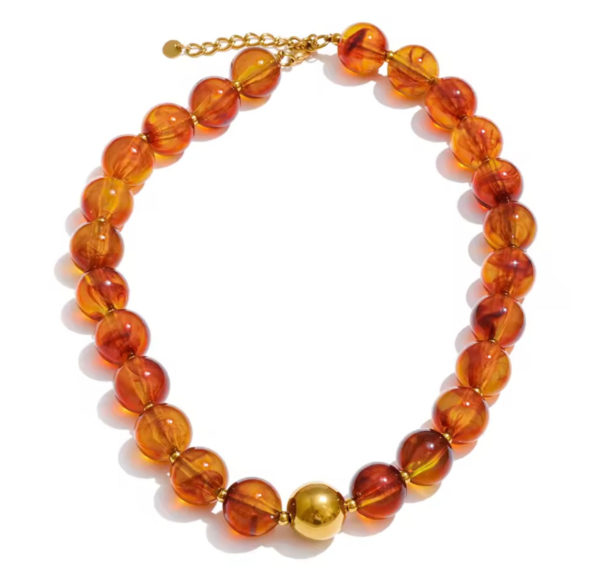 Circle resin beads set (amber)