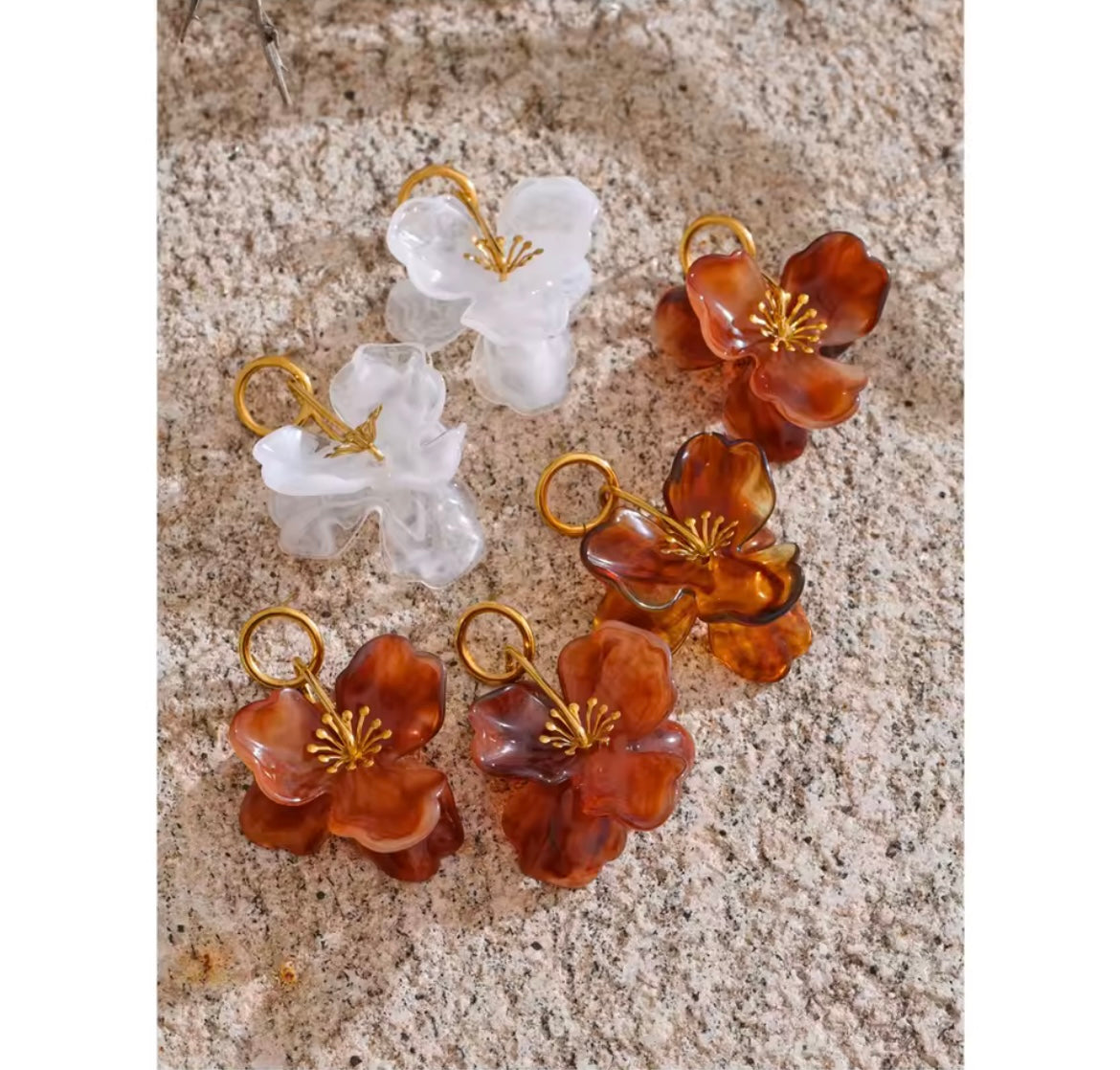 Resin flower earrings