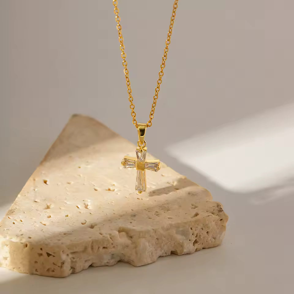 Crystal cross necklace