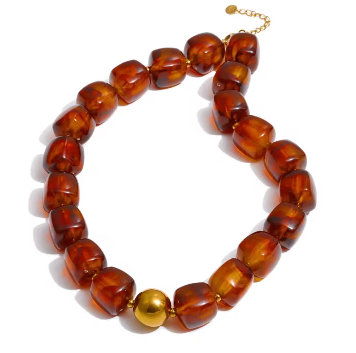 Square beads set brown