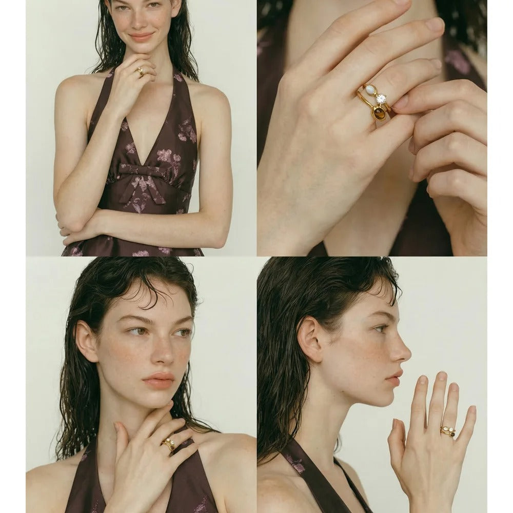 Natural stone ring (talla 7)