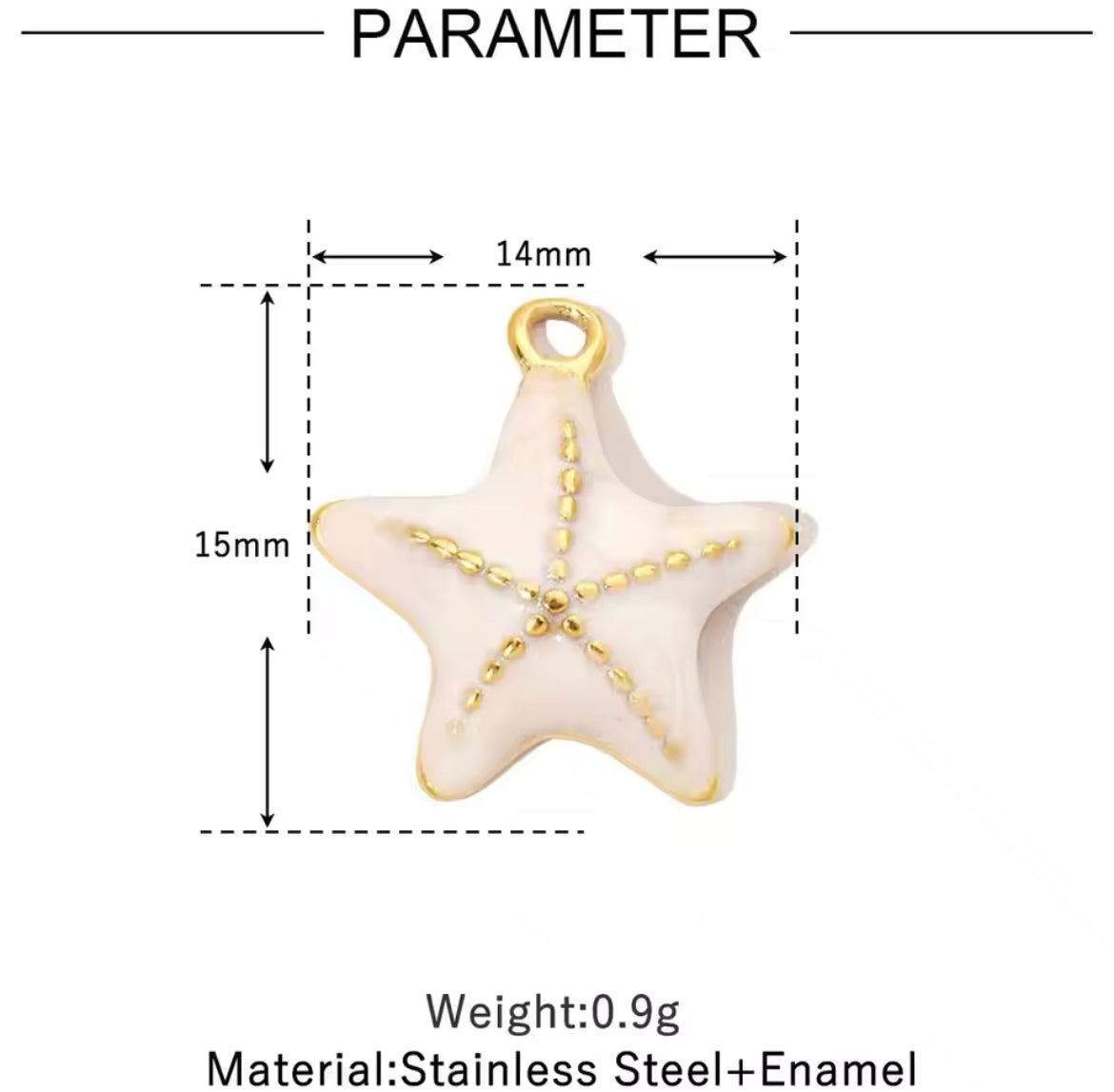 Charm bar - Sea star white💧