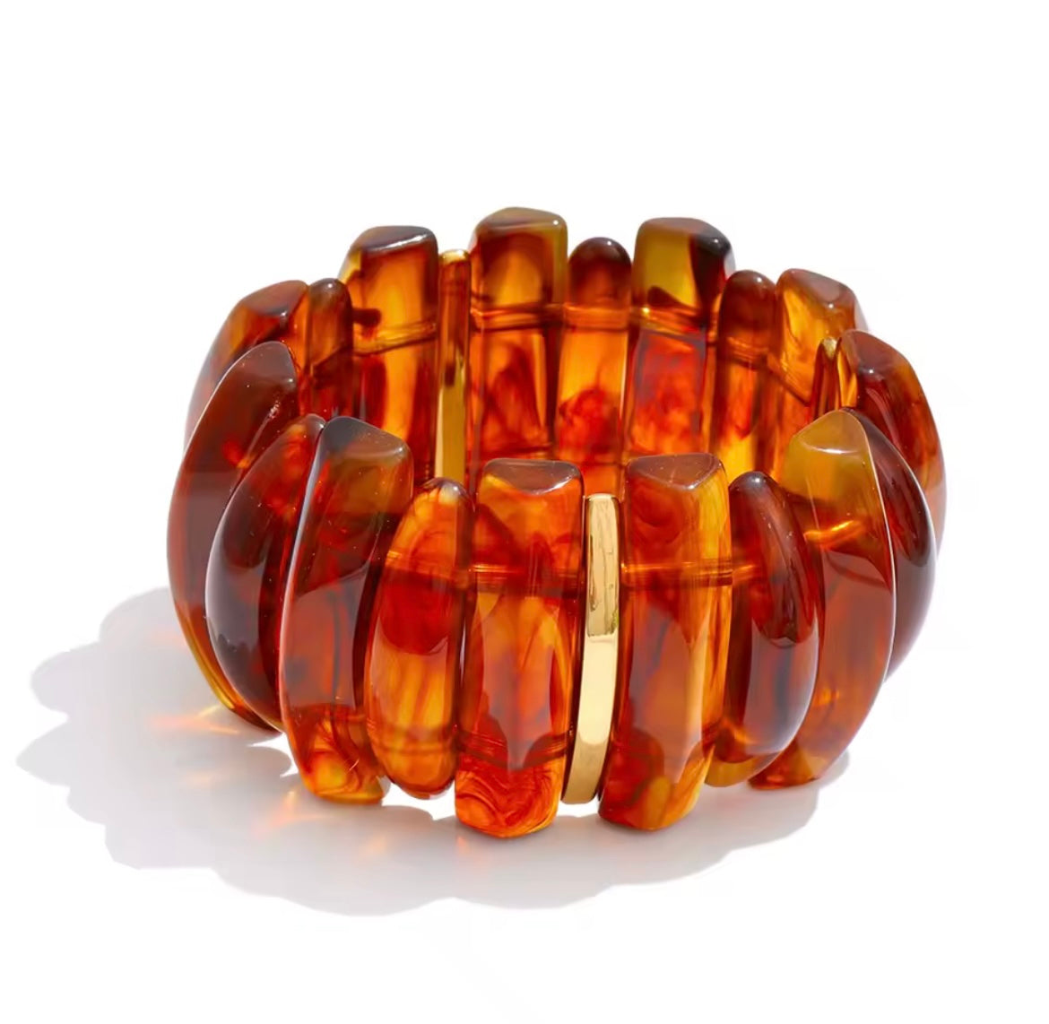 Resin statement large elastic bangle