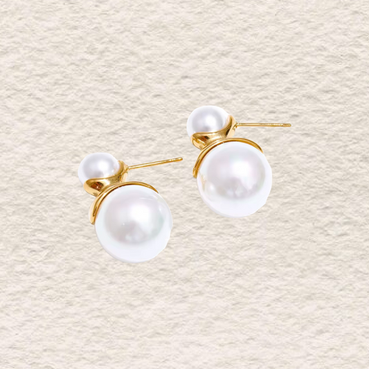 Double pearls studs