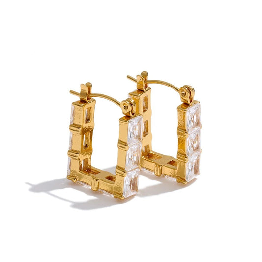 Square zirconia earrings