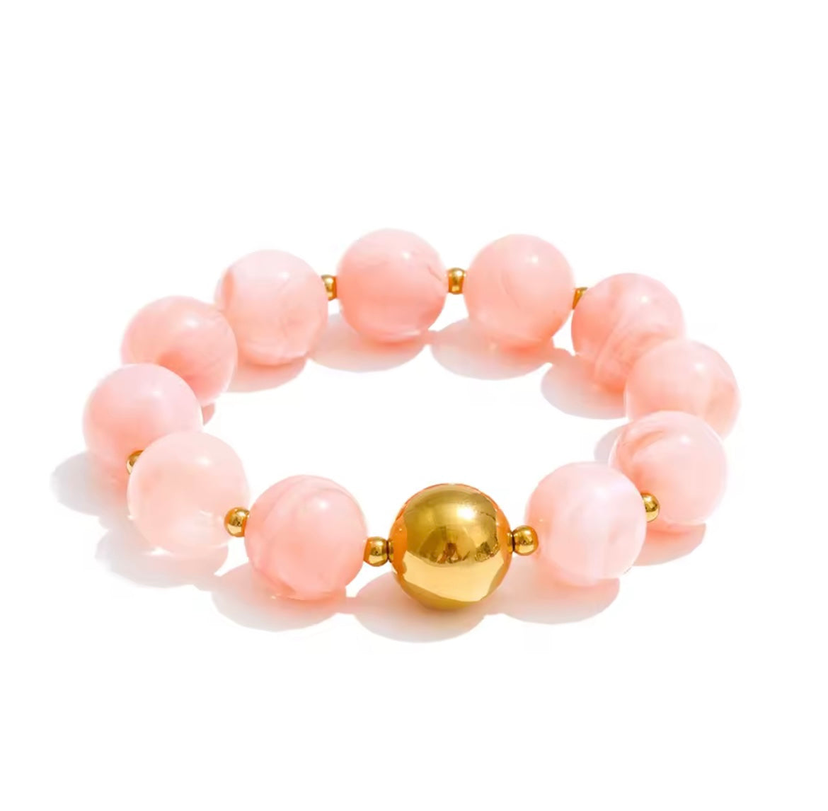 Circle resin beads set (rosado)