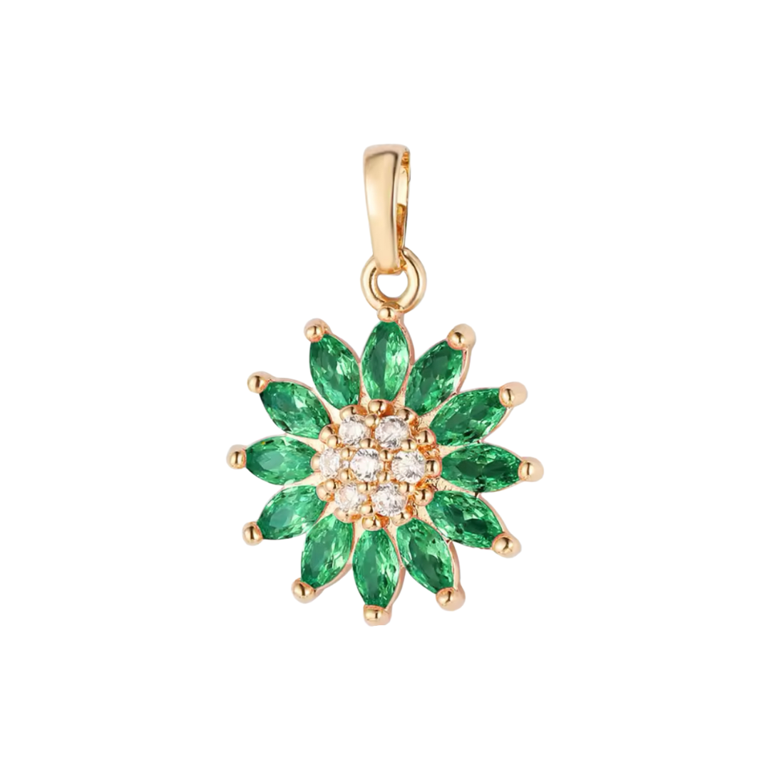 Charm bar - green flower