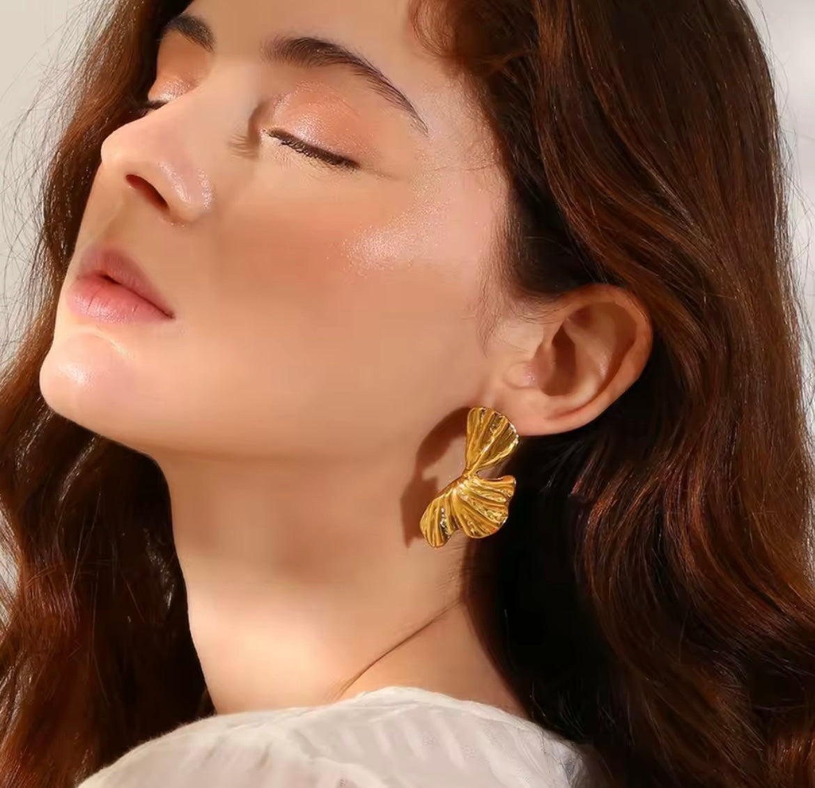 Half flower earring studs