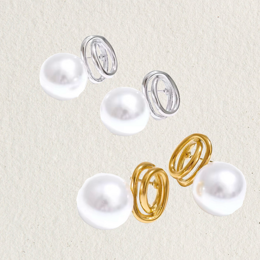 Pearl and knot earrings