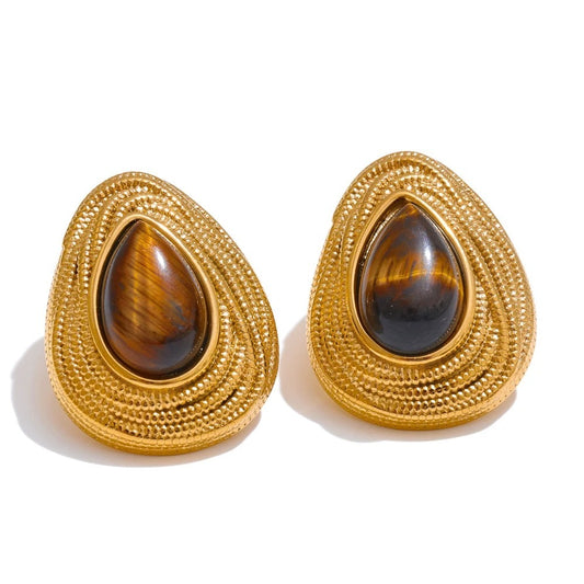Natural stone drop earrings