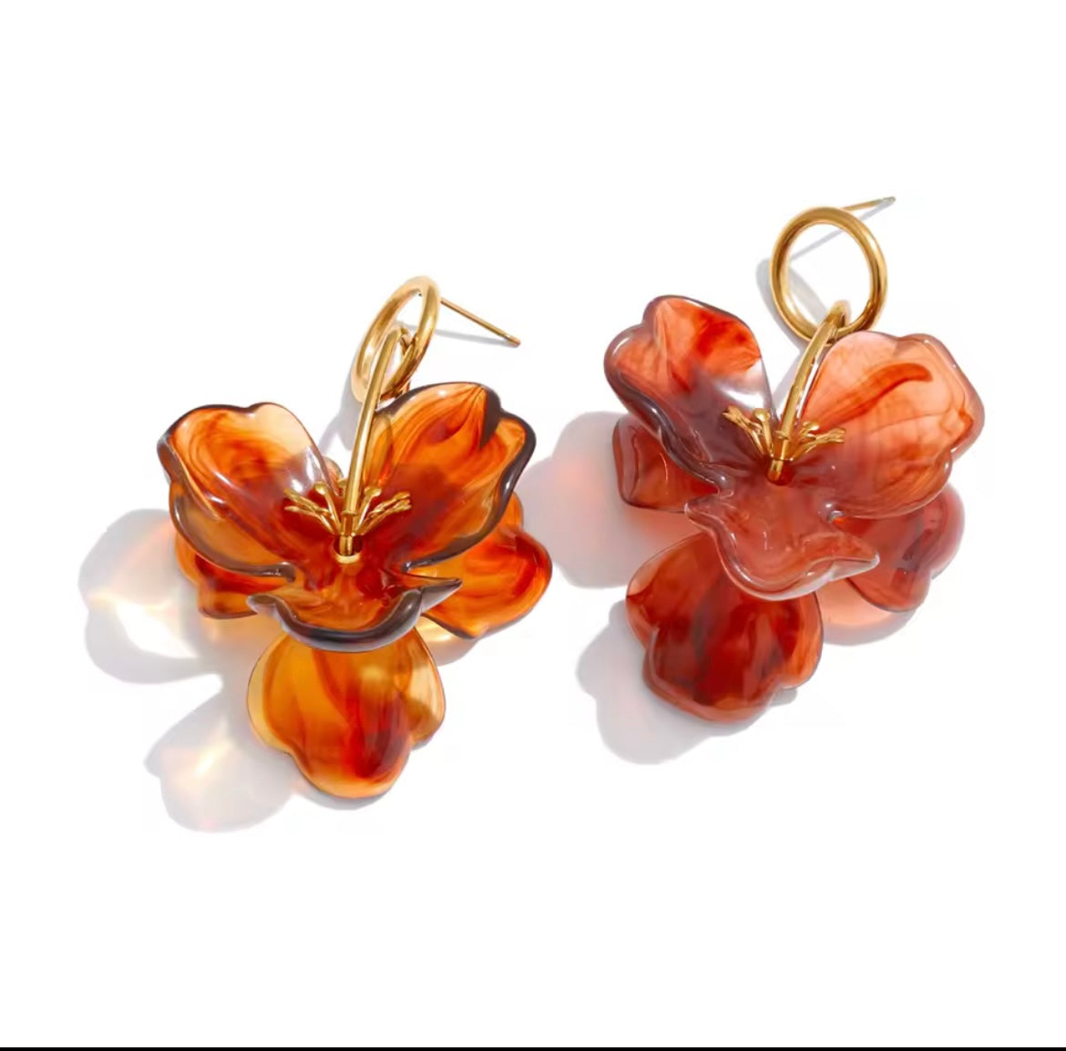 Resin flower earrings