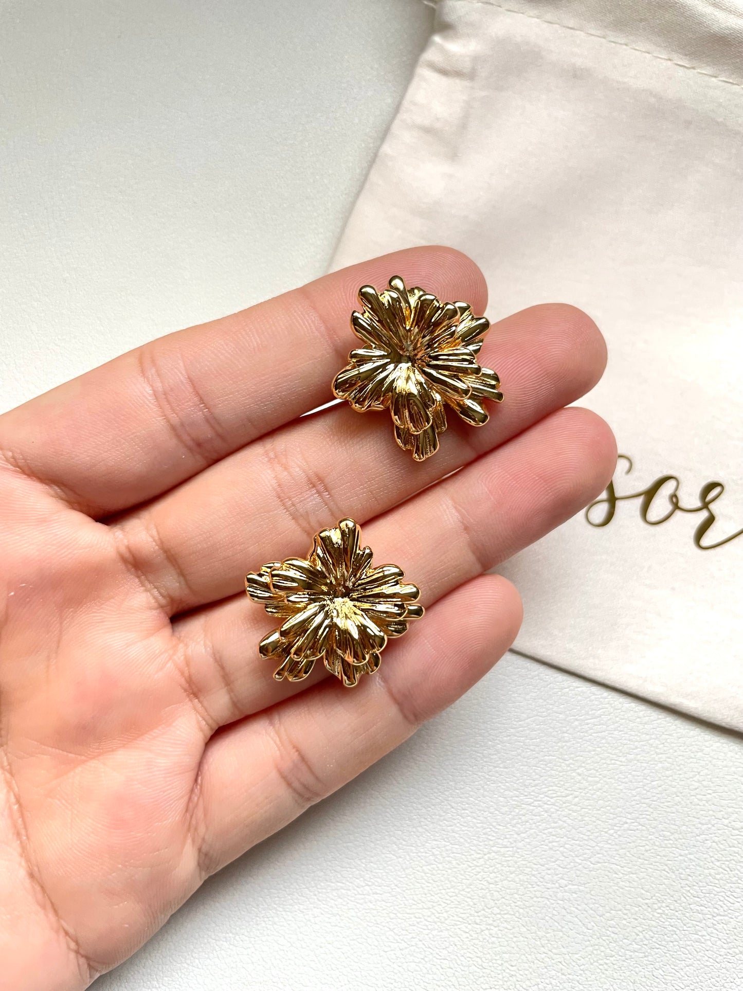 Double flower earrings
