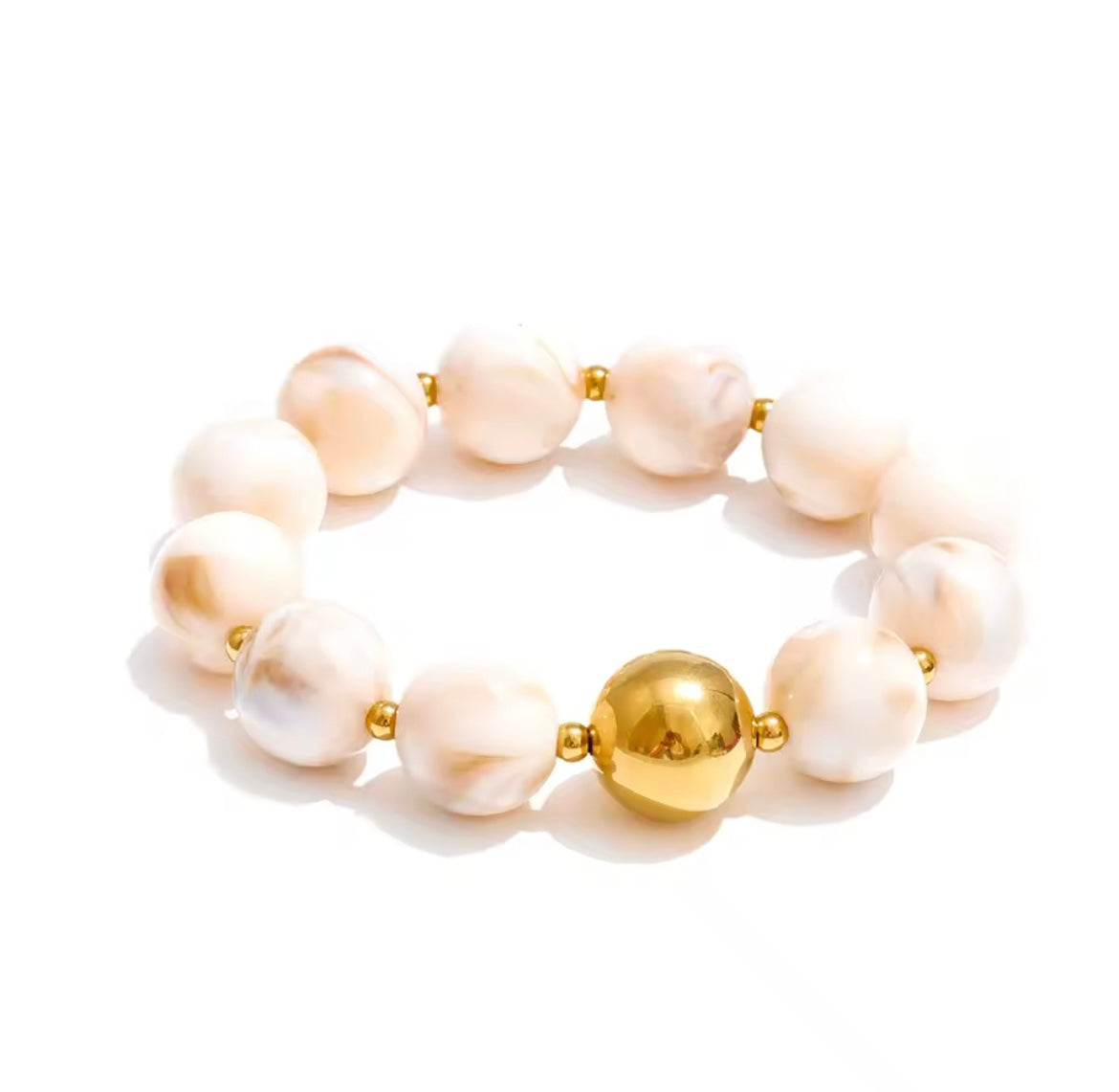 Circle resin beads set (beige)