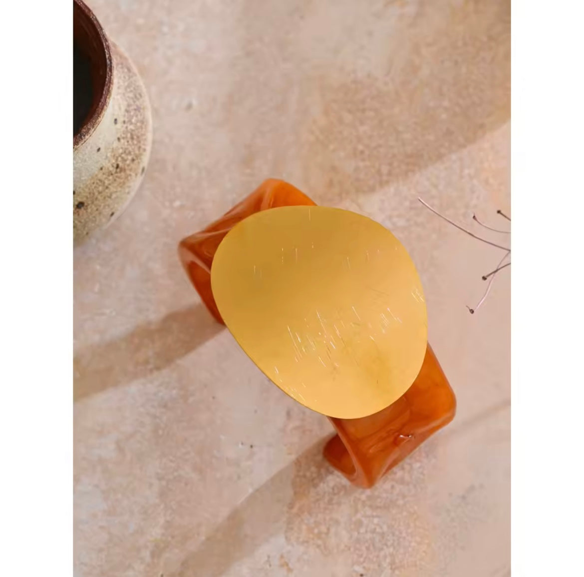 Resin and gold chunky bangle