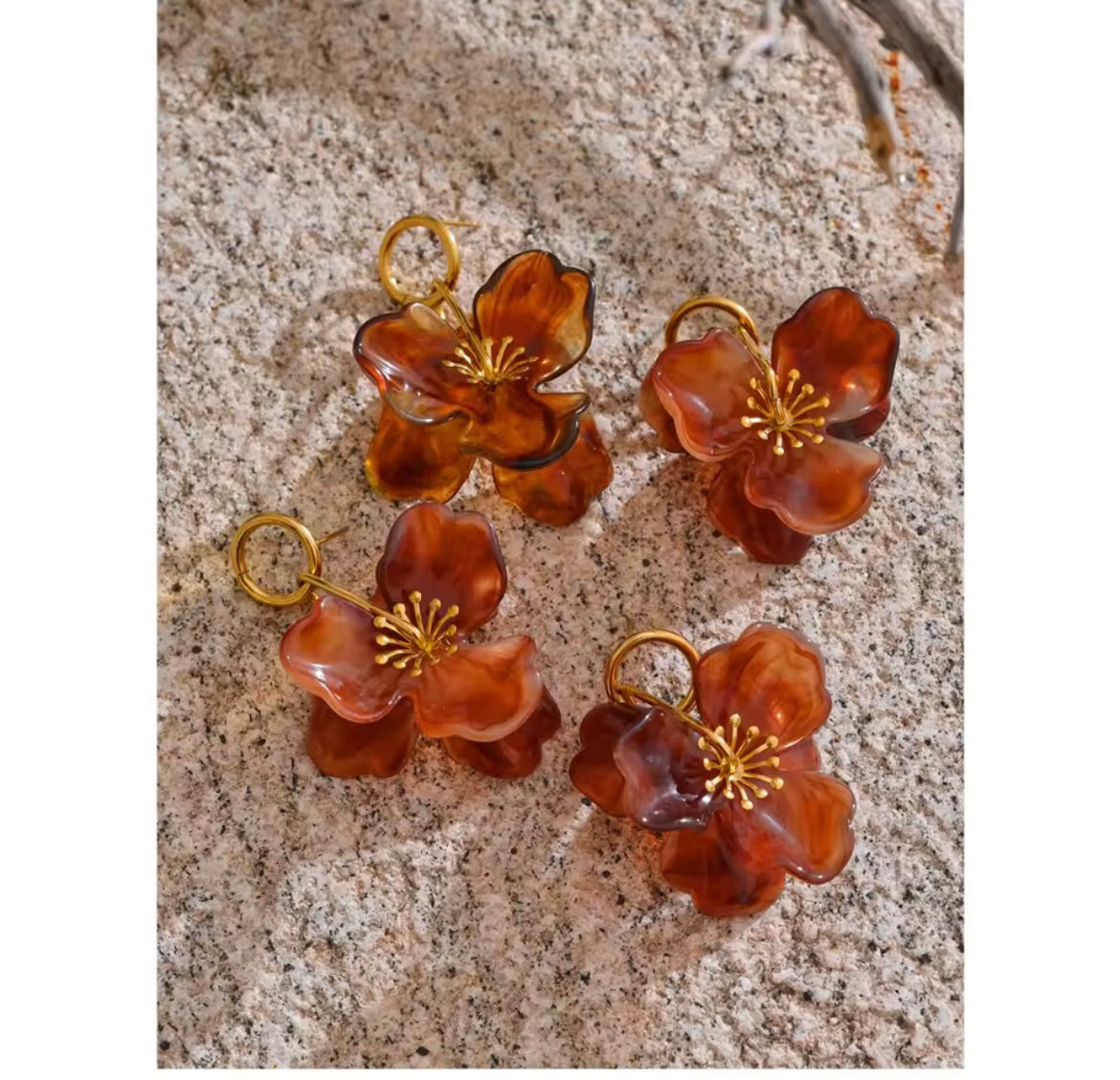 Resin flower earrings