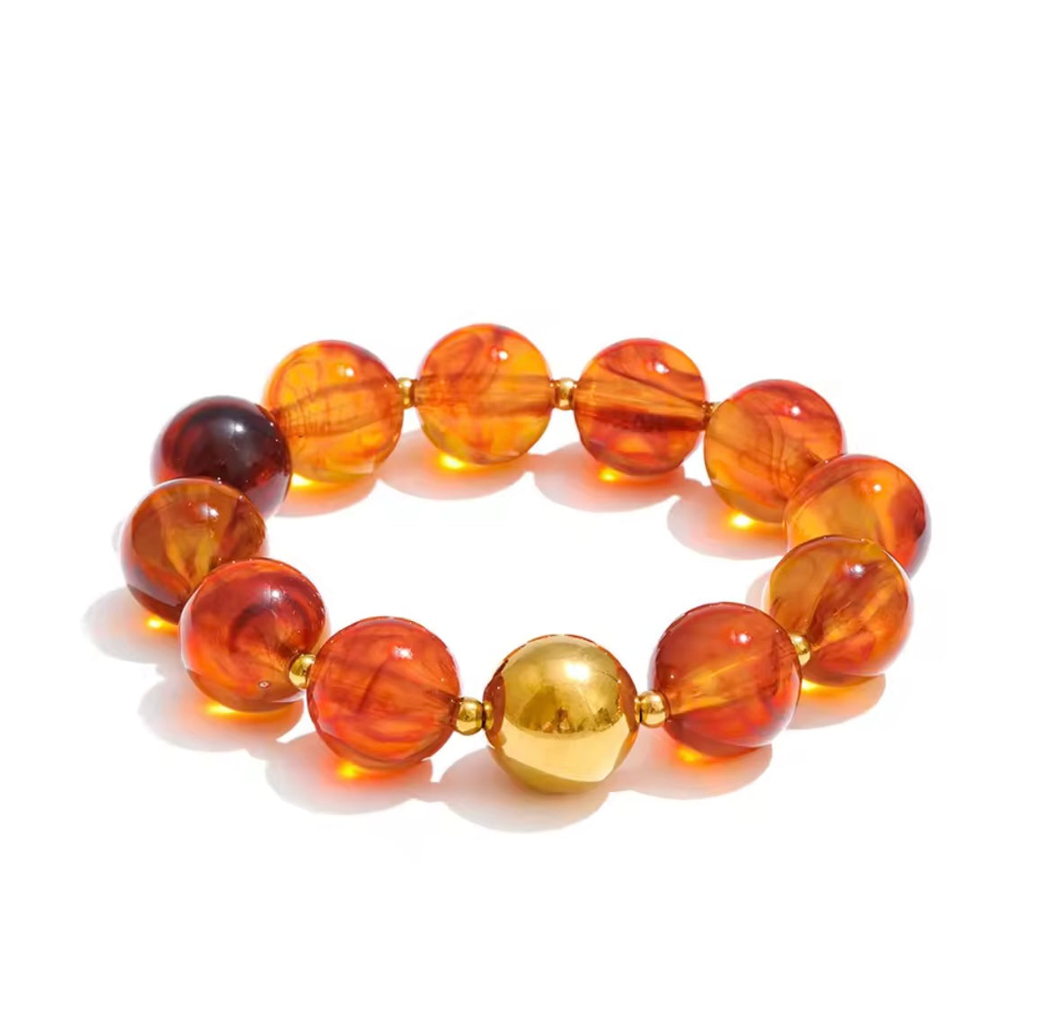 Circle resin beads set (amber)