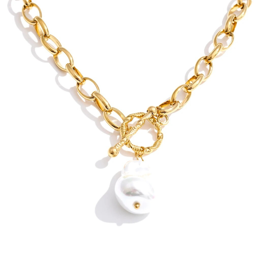 Barroque pearl necklace and bracelet set